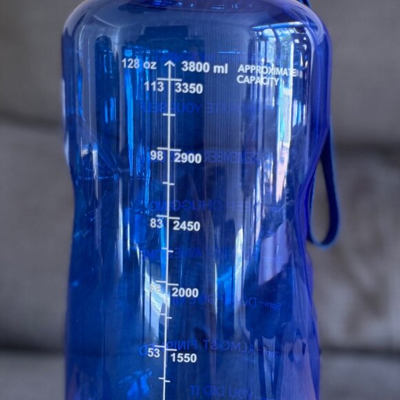 Motivational Water Jug, 128oz, Blue - Picture 2 of 4